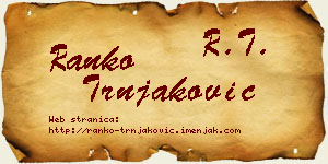 Ranko Trnjaković vizit kartica